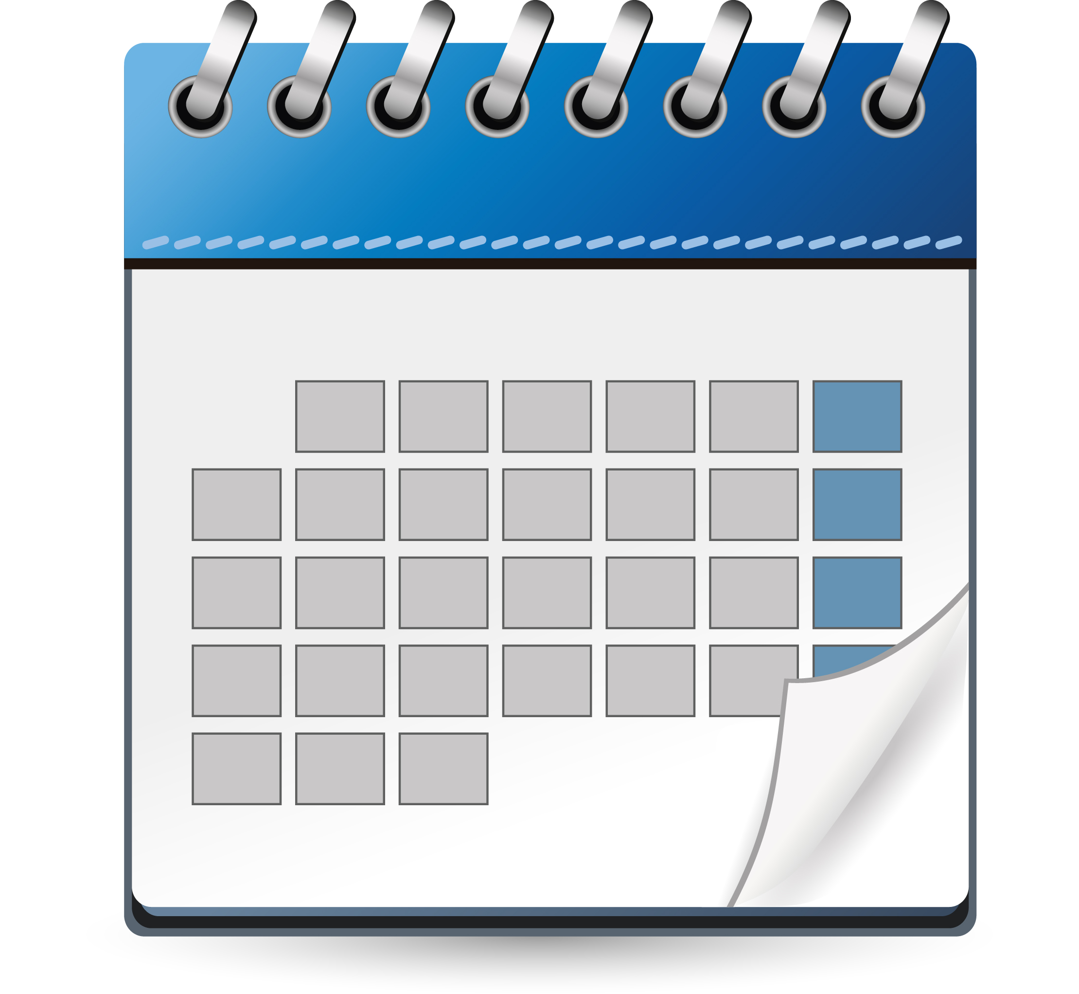 Monthly event view of calendar.